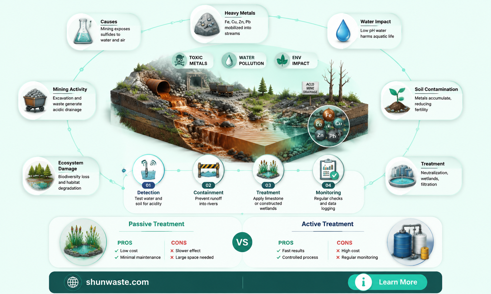 are heavy metals mobilized by acid mine waste