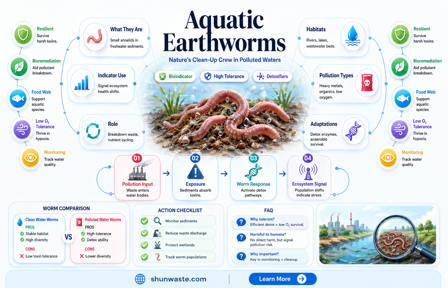 are aquatic earthworms pollution tolerant