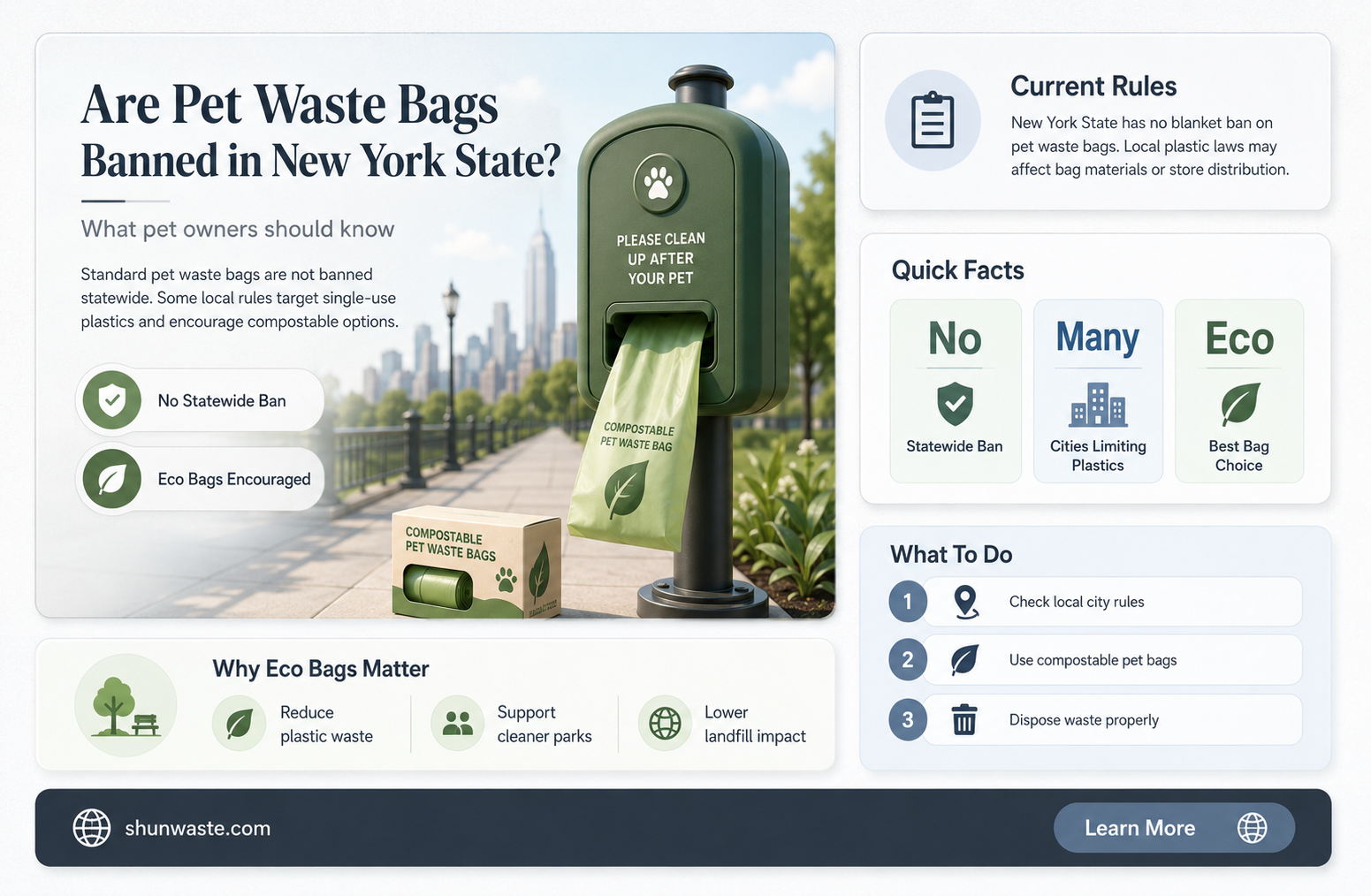 are pet waste bags not allowed in new york state