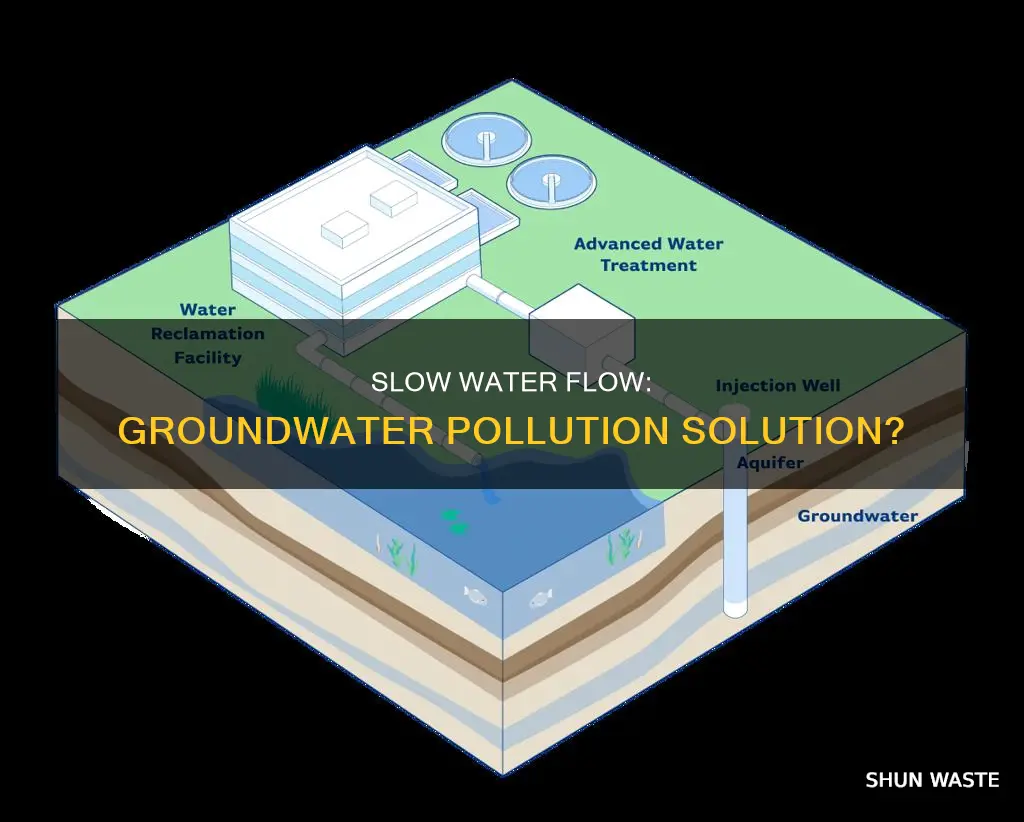 can groundwater pollutants be eliminated through slow water flwo