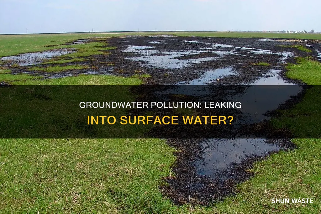 can groundwater pollution leak into surface water