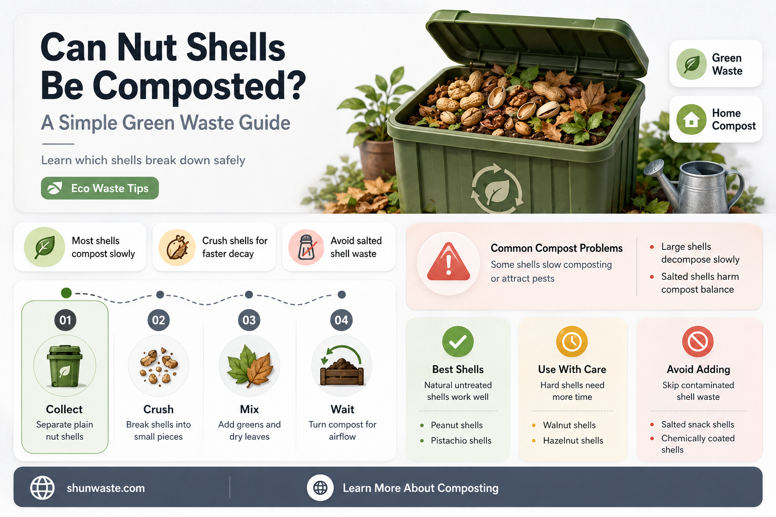 are nut shells included in green waste