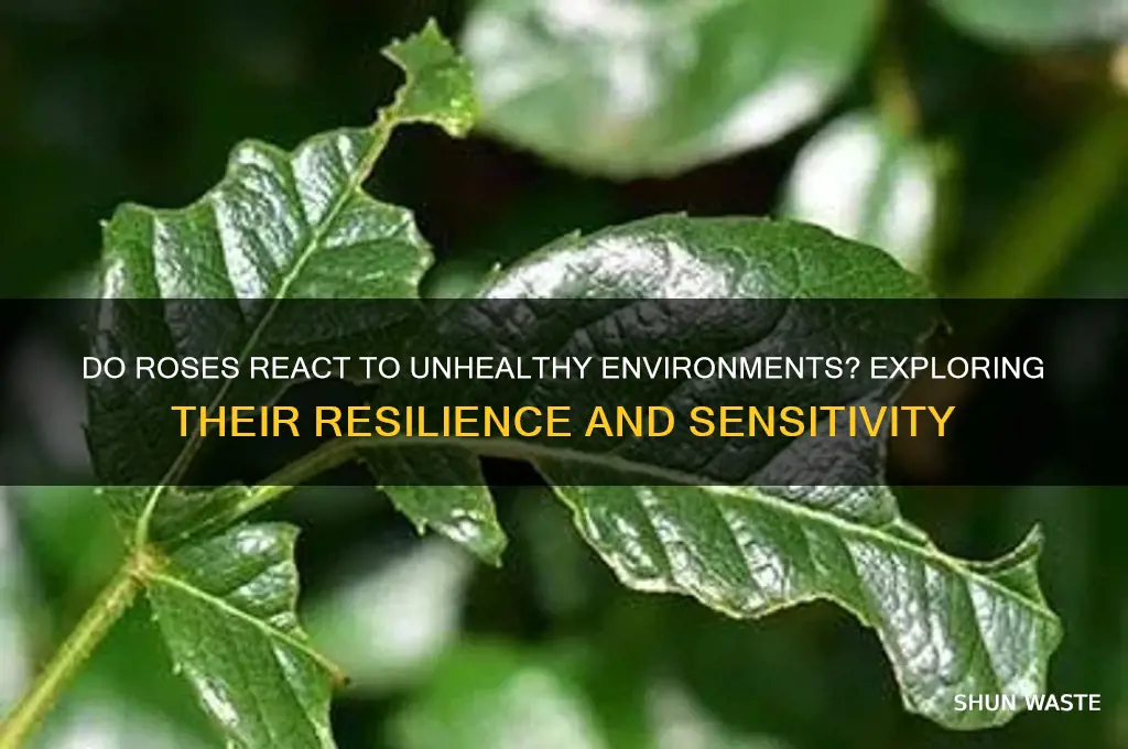 can roses react to unhealthy environments