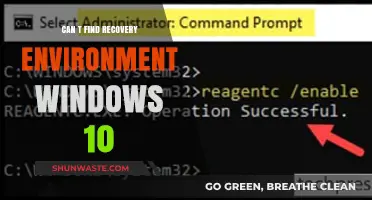 Troubleshooting: Can't Find Recovery Environment in Windows 10 - Solutions