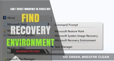 Fix: Windows 10 Reset Fails – Recovery Environment Not Found