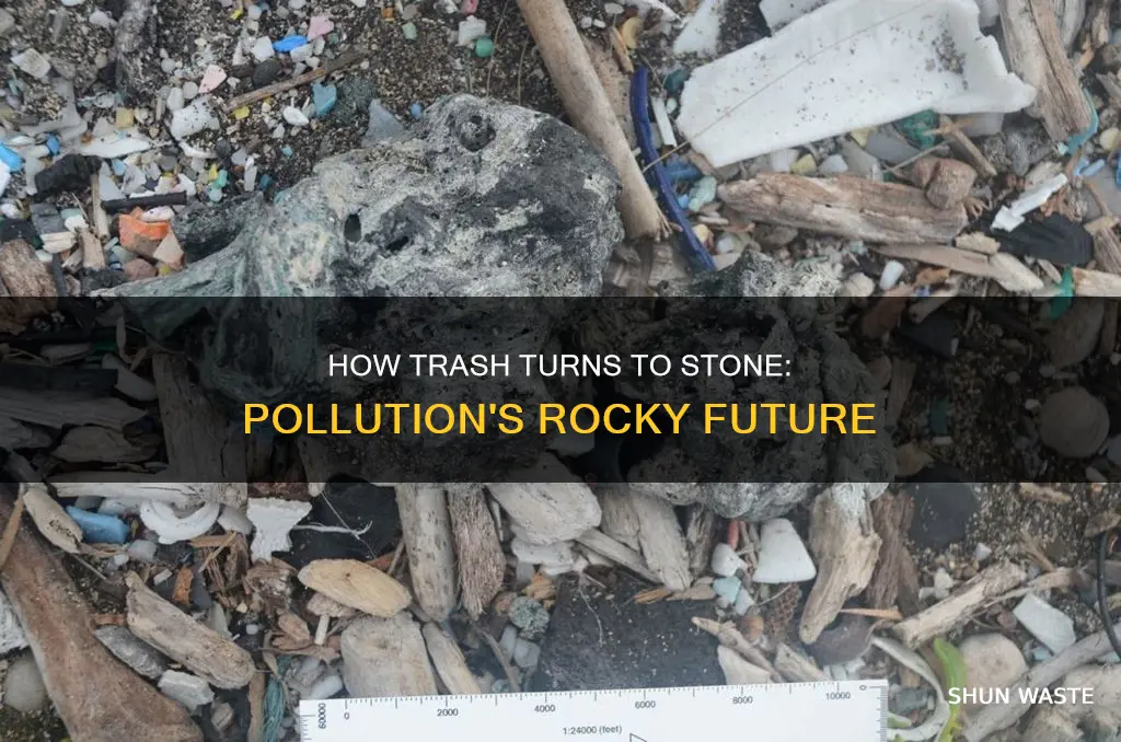 can trash and pollution turn into rocks