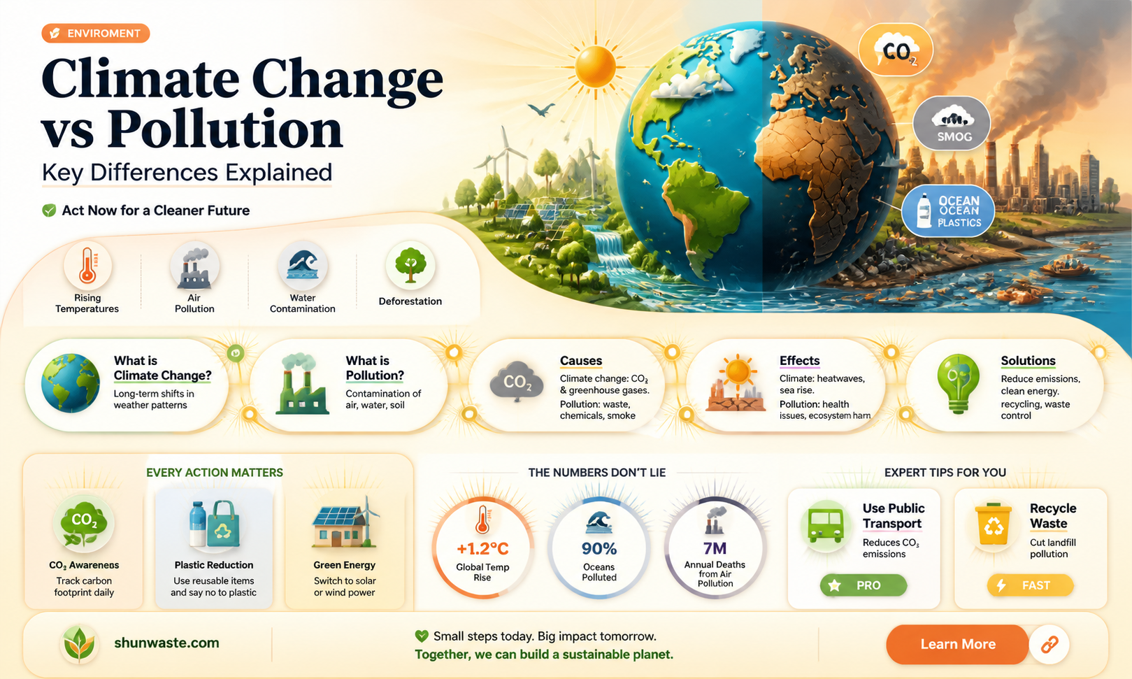 are climate change and pollution the same thing
