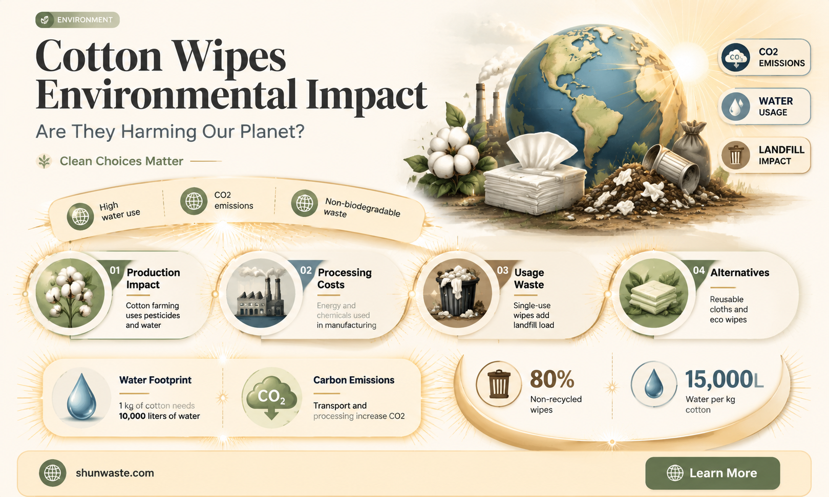 are normal cotton wipes bad for the environment