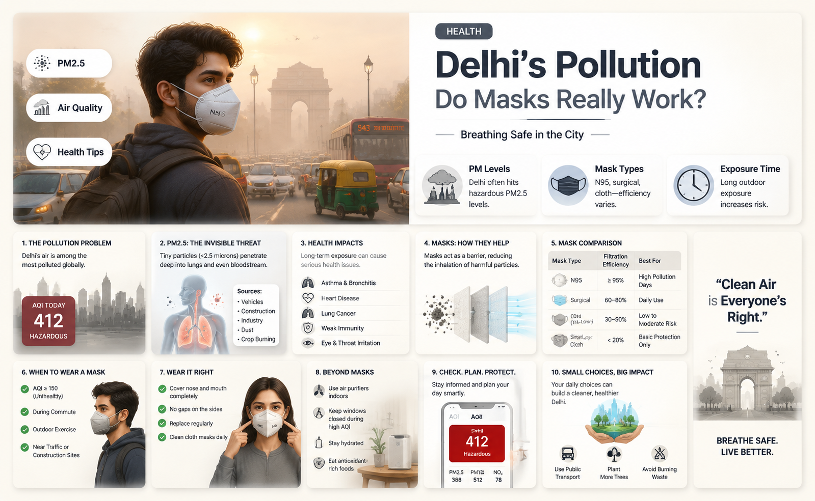 are masks effective against pollution in delhi