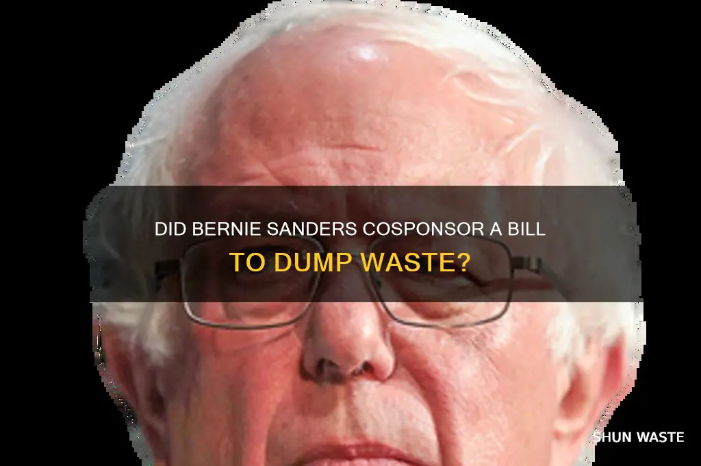 did bernie sanders cosponsor a bill to dump waste
