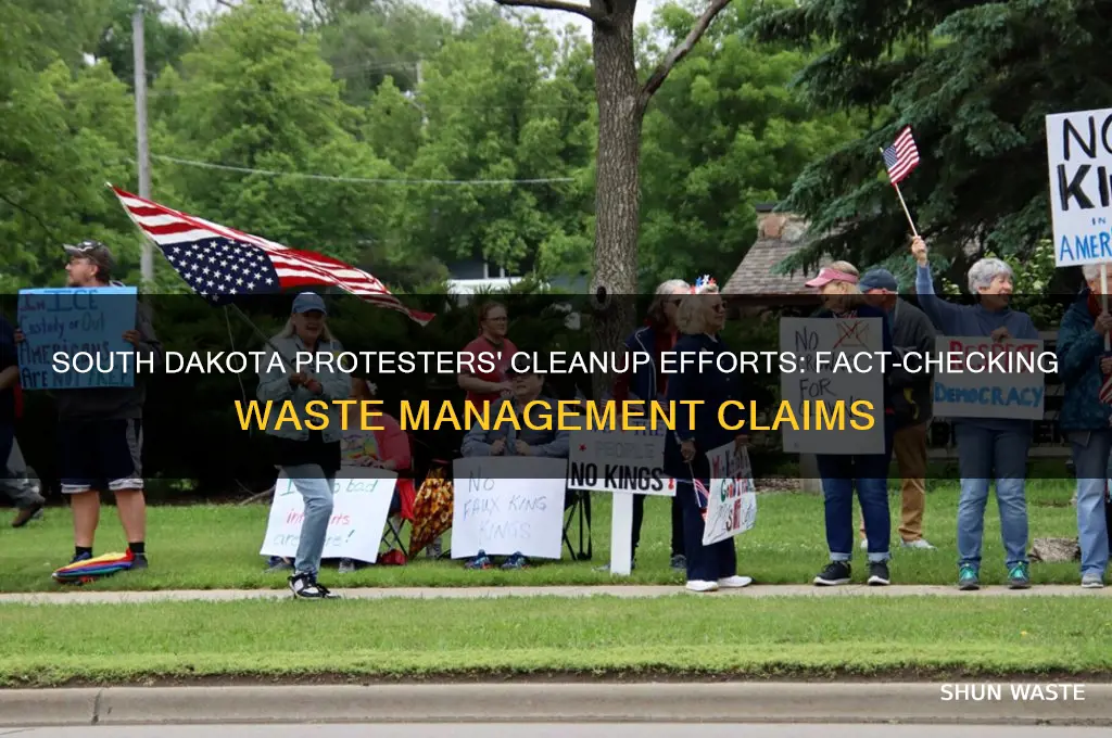did protesters clean their waste in south dakota
