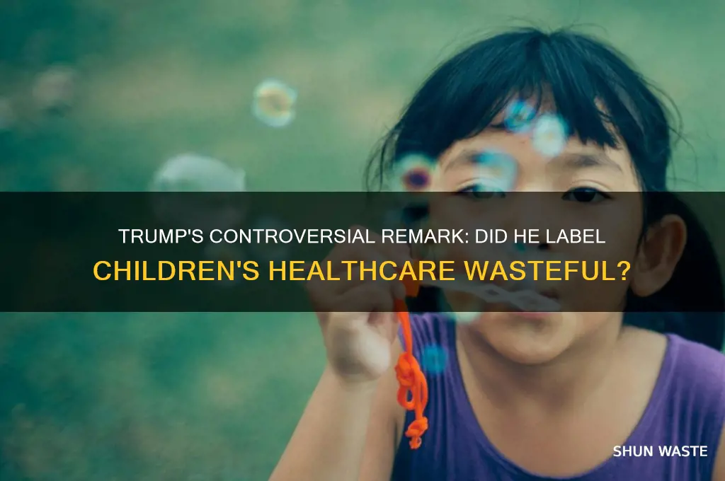 did trump really call childrens healtcare wasteful