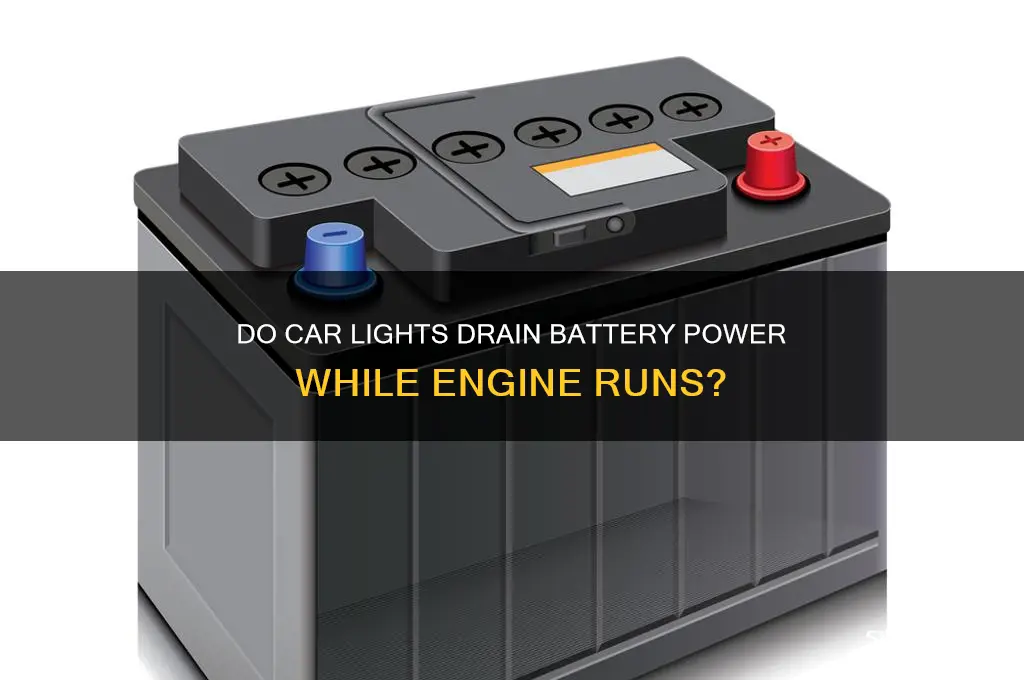 do car lights waste battery when engine is running