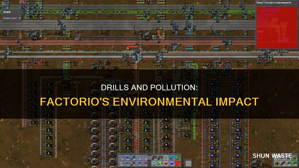 do drills create pollution if not running factorio