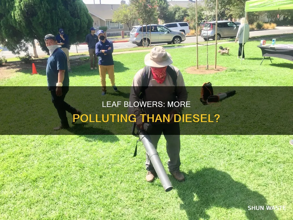 do leaf blowers create more pollution than diesel