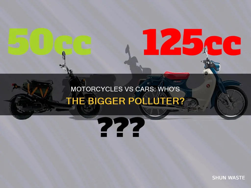do motorcycles pollute more than cars