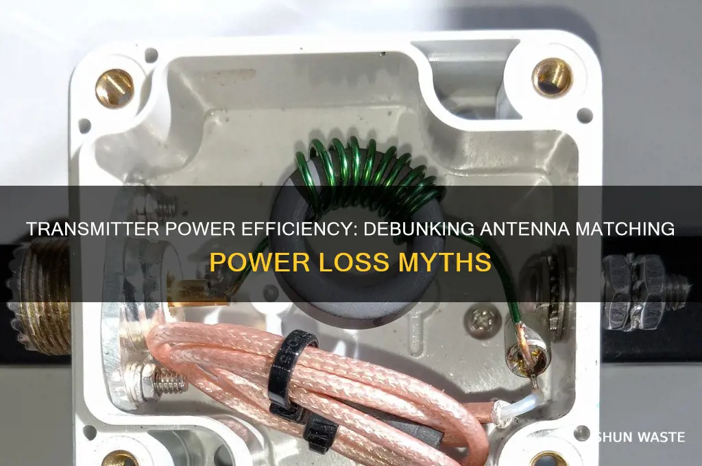 do transmitters waste half their power in matching the antenna