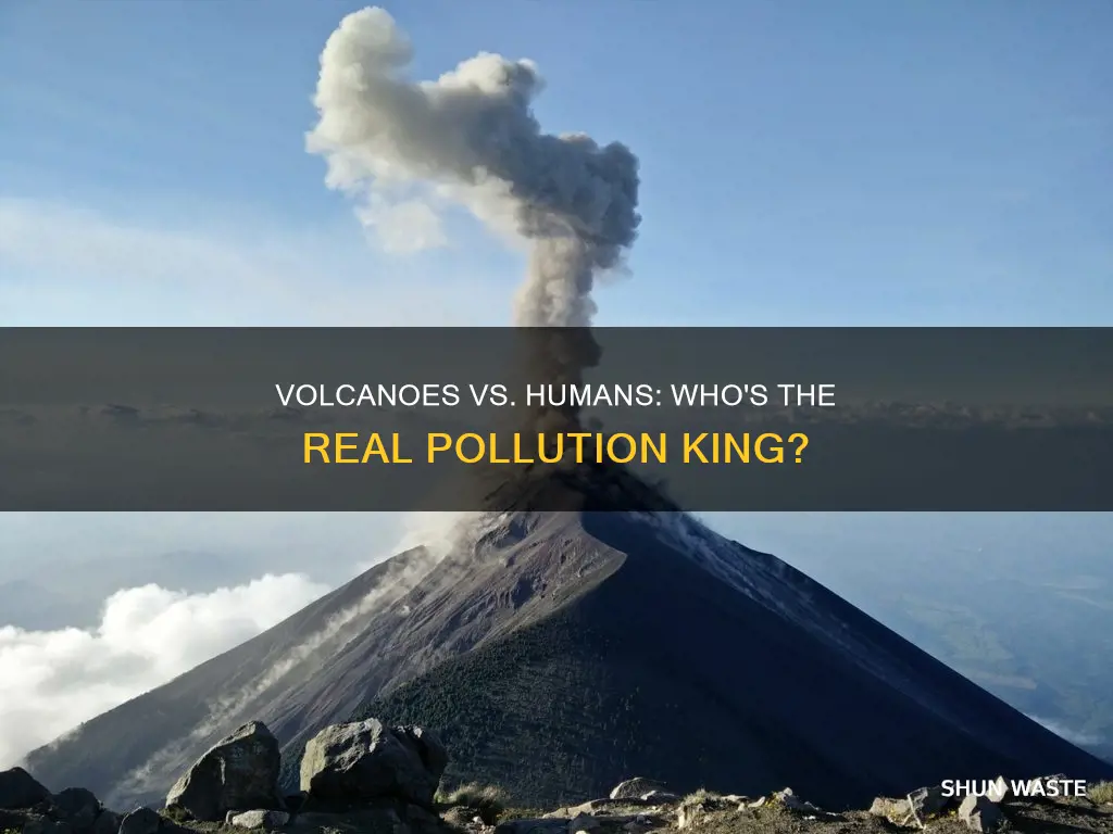 do volcanoes cause more pollution than man all year