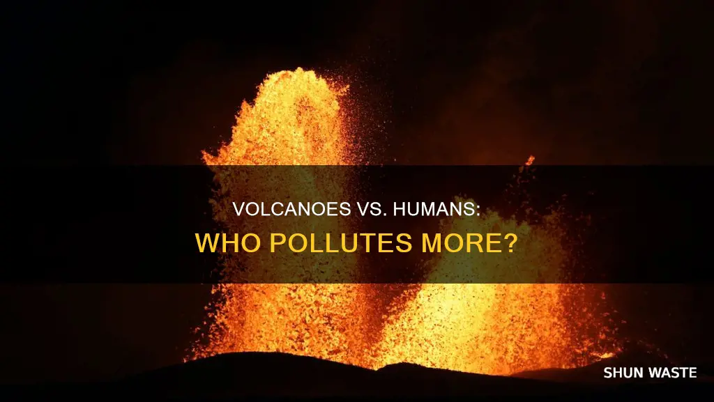 do volcanoes put out more pollution than man