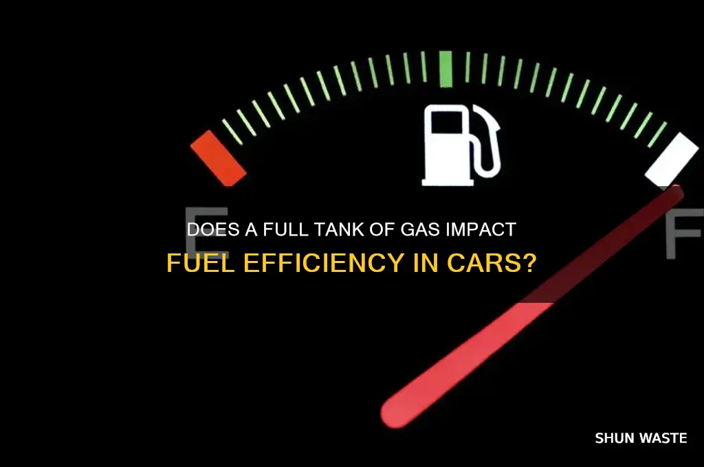 does a car waste more gas on full