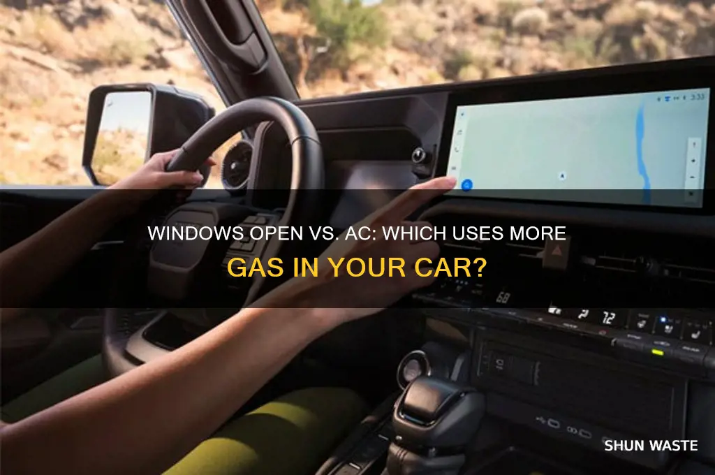 does a car waste more gas with the windows open