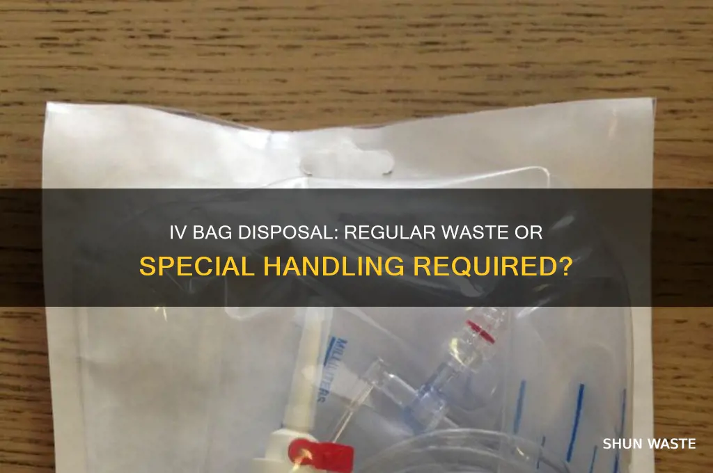 does an iv bag after use go into regulatr waste