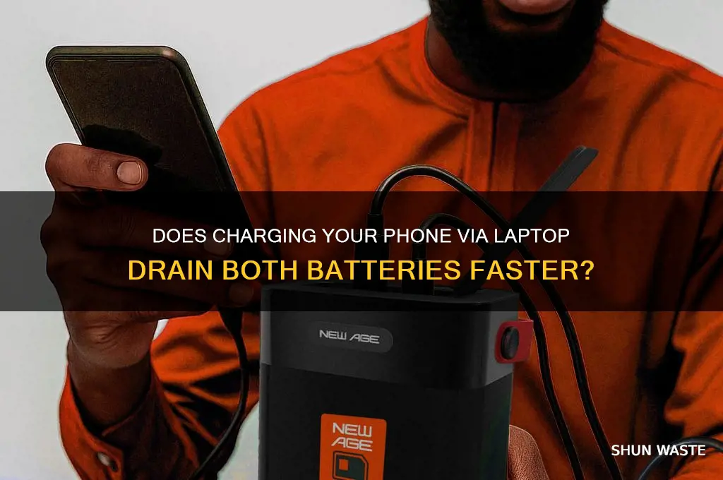 does charging your phone via laptop waste battery