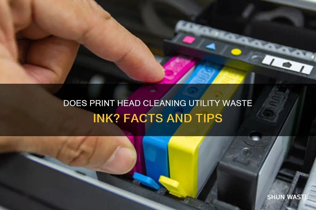 does cleaning print heads utility waste ink