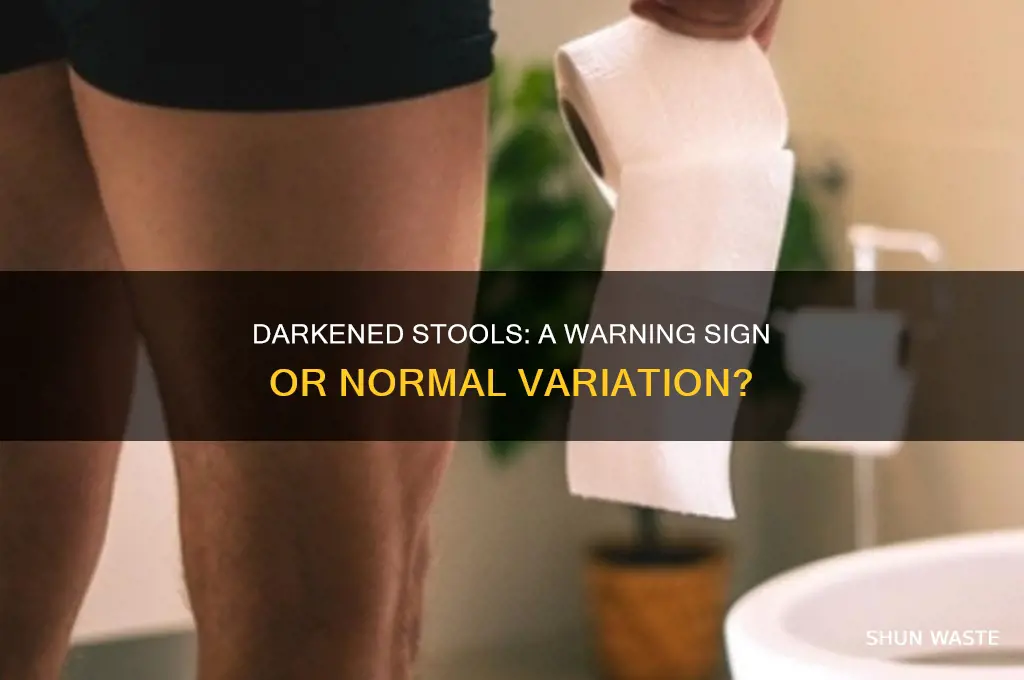 does darkened stools of fecal waste significant health issue