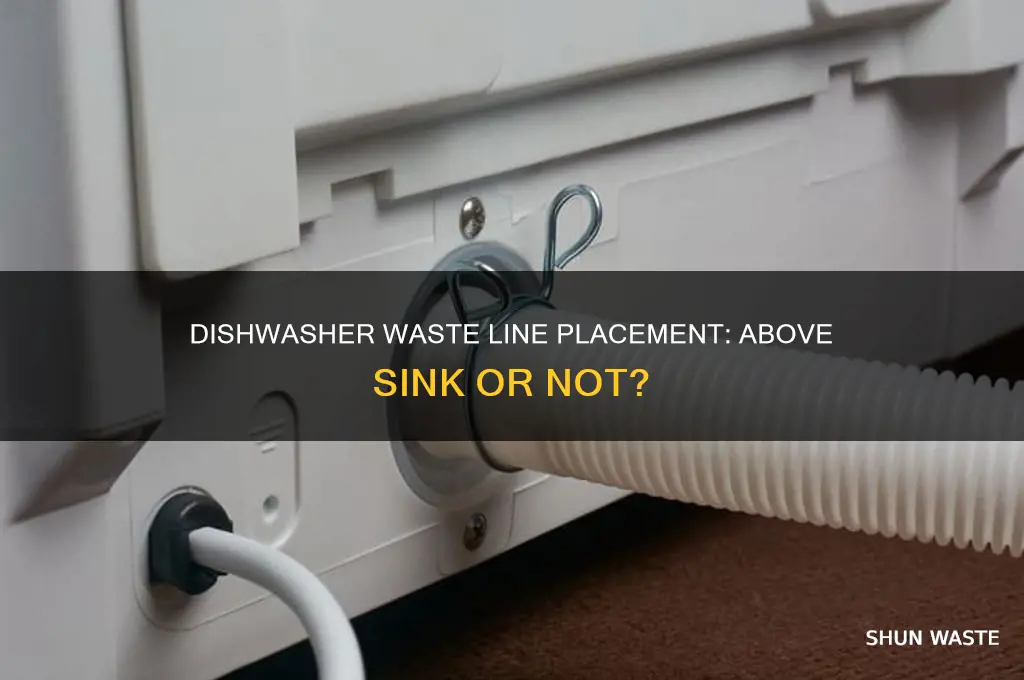 does dishwasher waste libe have to br above sink