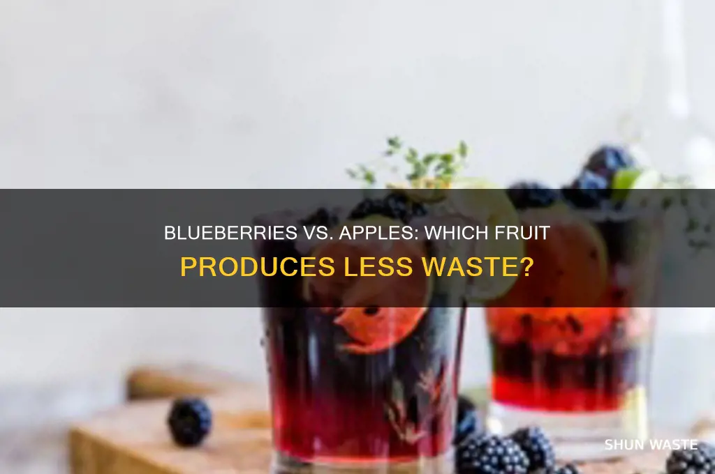 does eating blueberries generate less waste than apples