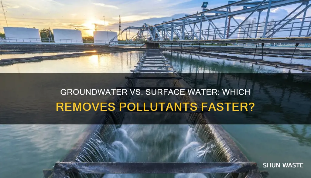 does groundwater or surface water remove pollutants faster