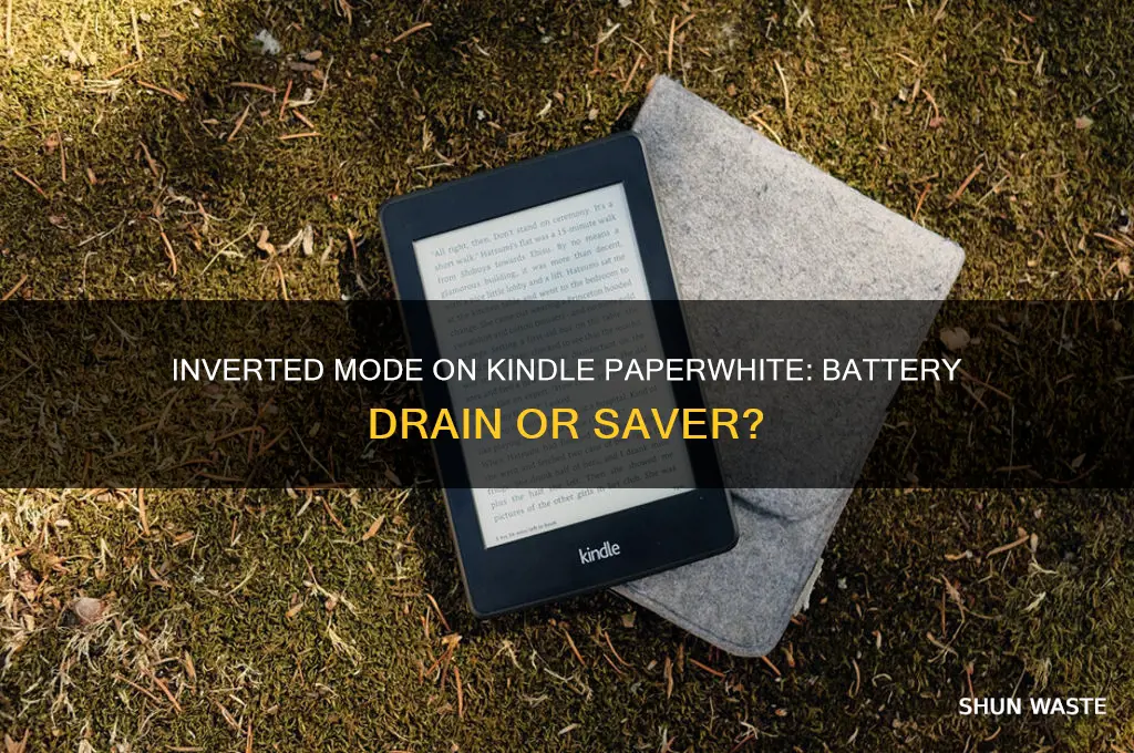 does inverted mode waste more battery on the kindle paperwhite