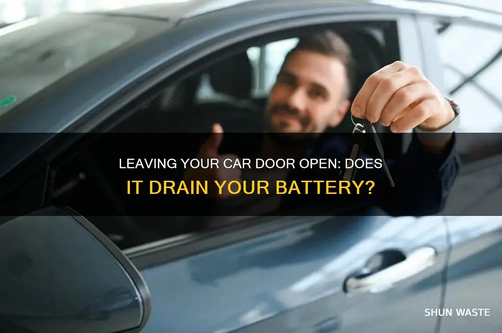 does leaving your car door open waste battery