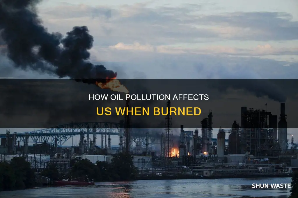 does oil pollute when bruned