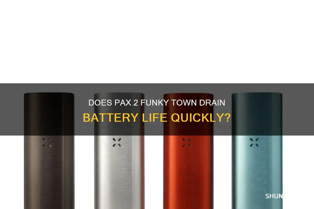 does pax 2 funky town waste battery