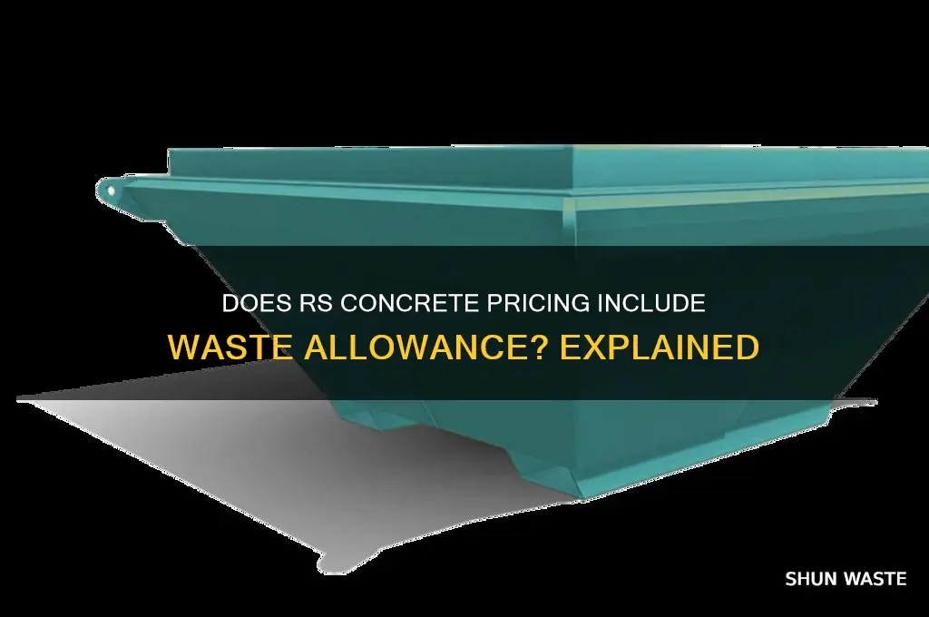 does rs means concrete pricing includes an allowance for waste