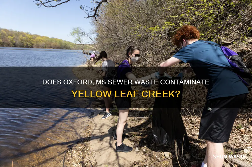 does sewer waste go into yellow leaf creek oxford ms