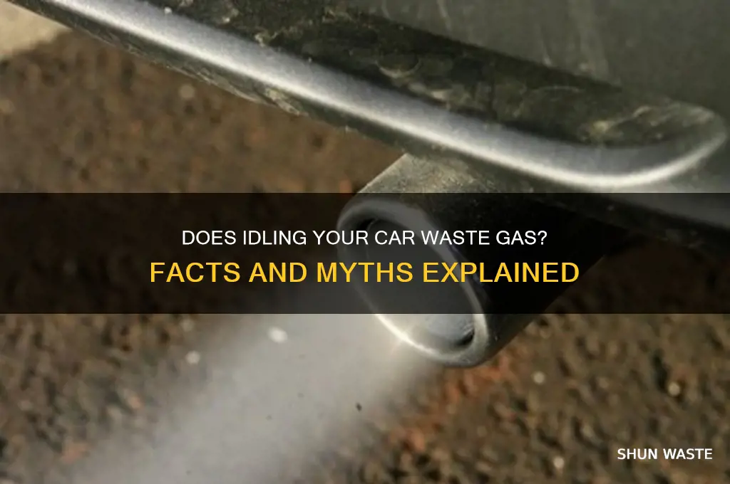 does sitting in a running car waste gas