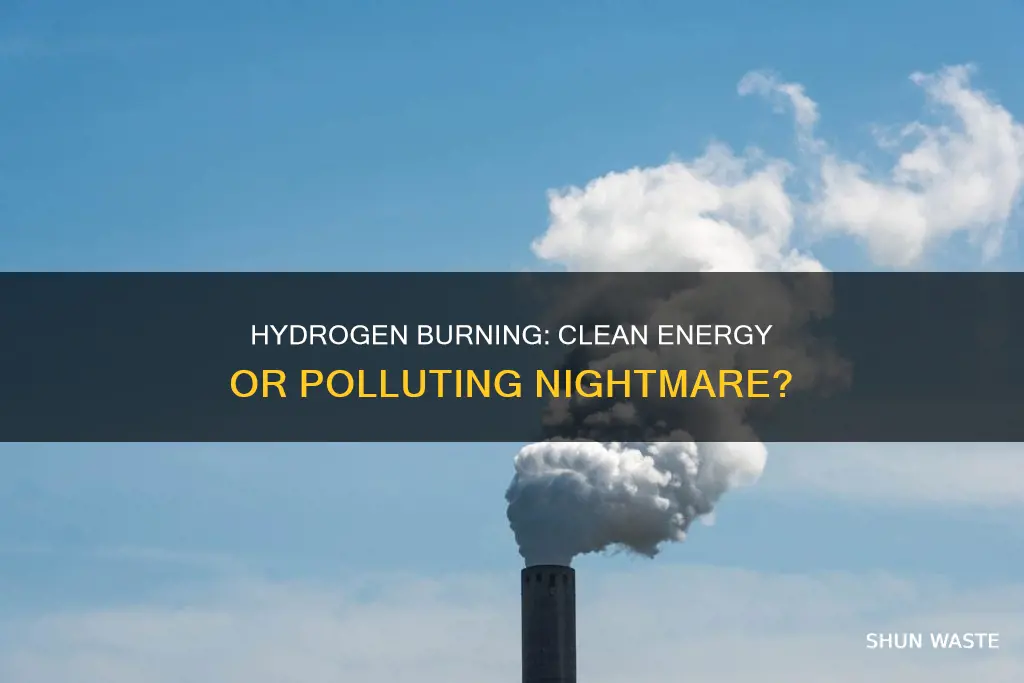 does the burning of hydrogen produce pollutant