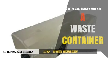 Does the C227 Bizhub Copier Use a Waste Container?