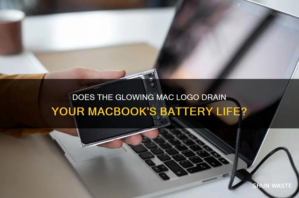 does the glowing mac logo waste battery