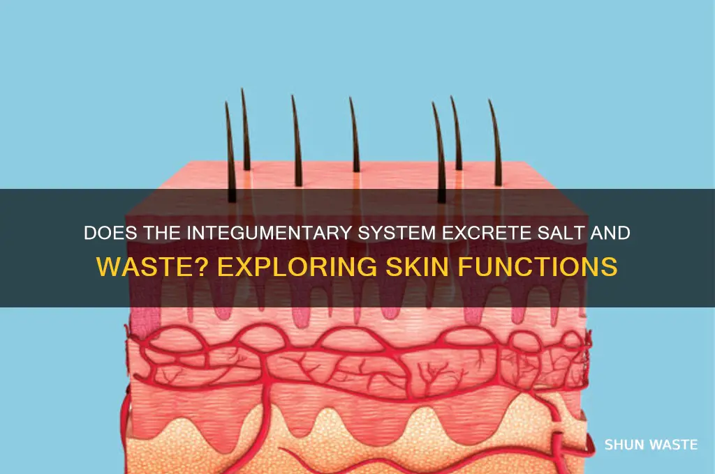 does the integumentary system excrete salt and waste