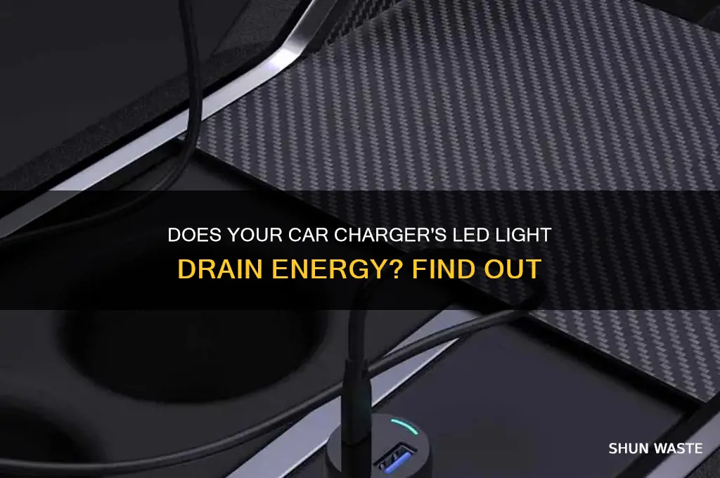 does the led light in a car charger waste energy