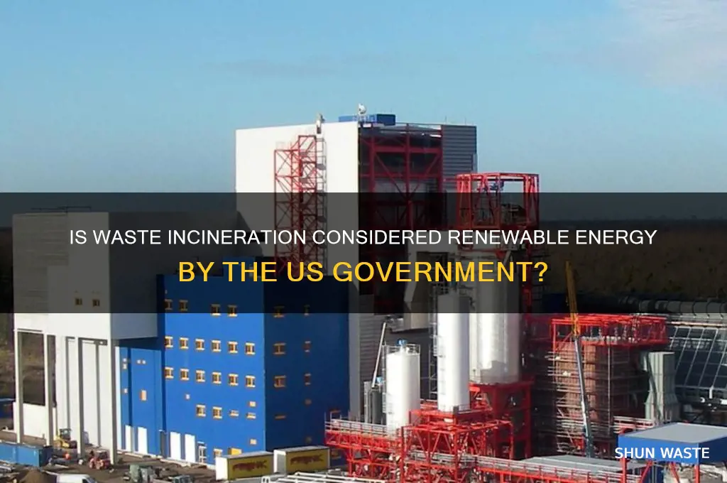 does the us government see incinerating waste renewable energy