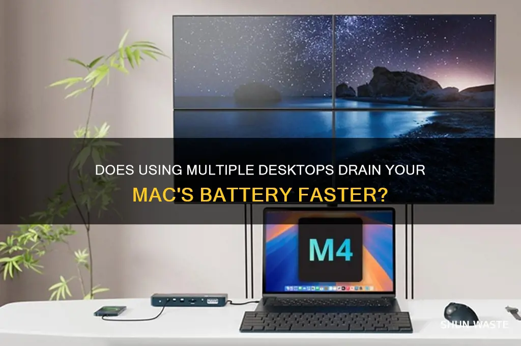 does using multiple desktops waste battery apple