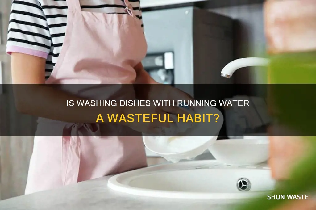 does washing dishes with the water on waste water