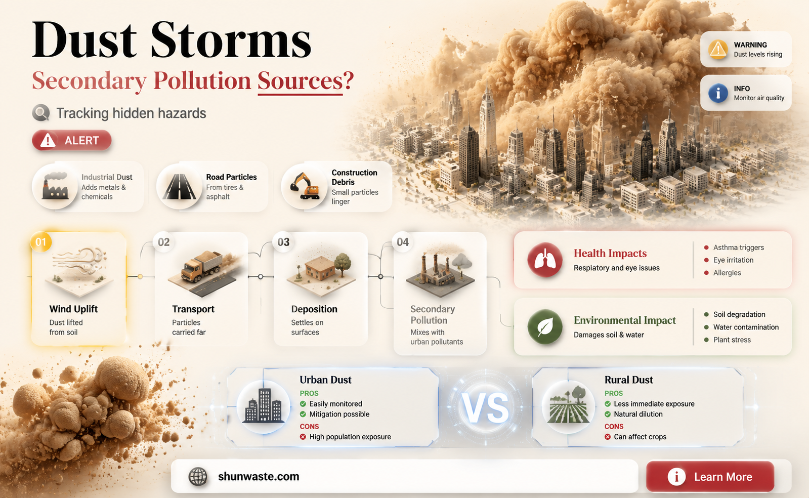 are dust storms pollution from a secondary source