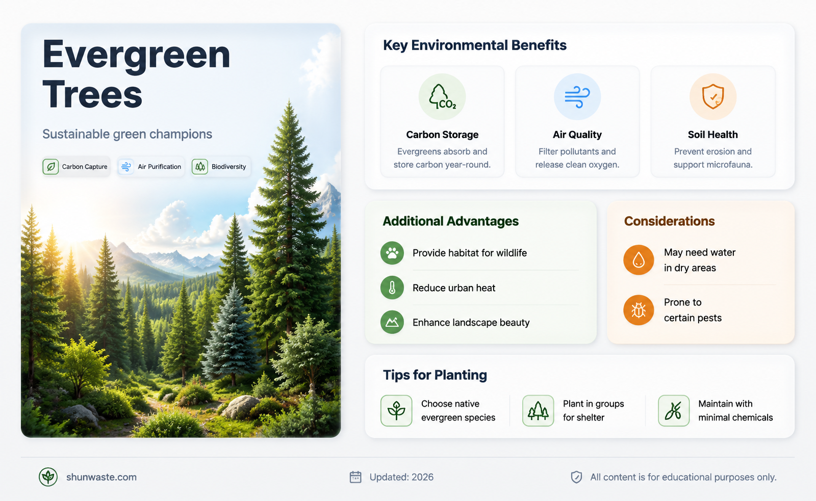 are evergreen trees good for the environment