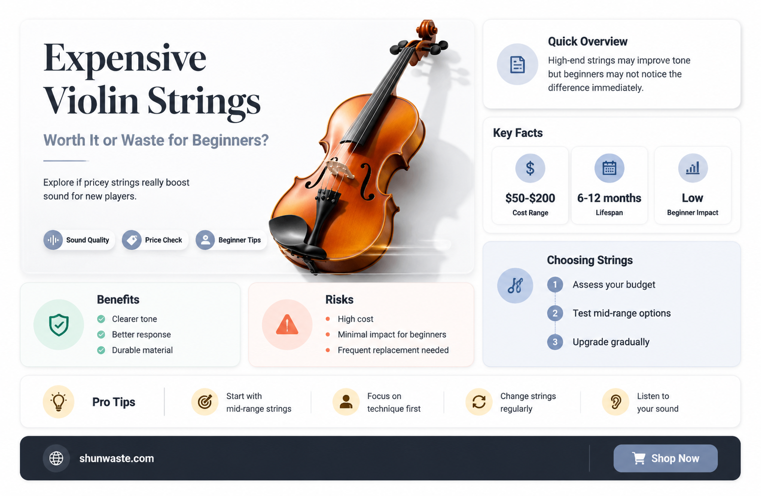 are expensive violin strings a waste for a beginner